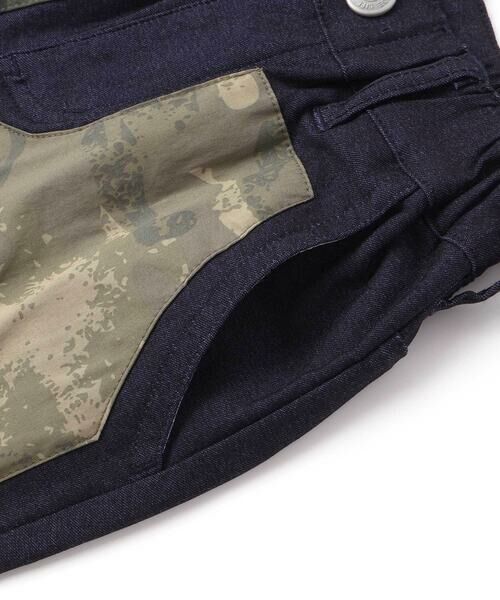 WASK / ワスク ショート・ハーフ・半端丈パンツ | インディゴ×迷彩ストレッチ6分丈パンツ(110~160cm) | 詳細7