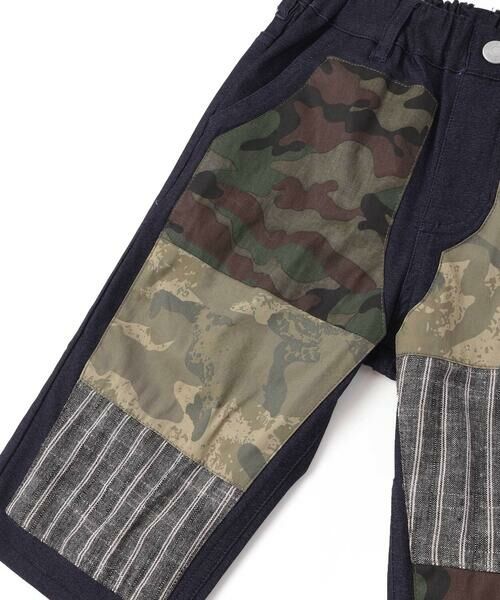 WASK / ワスク ショート・ハーフ・半端丈パンツ | インディゴ×迷彩ストレッチ6分丈パンツ(110~160cm) | 詳細8
