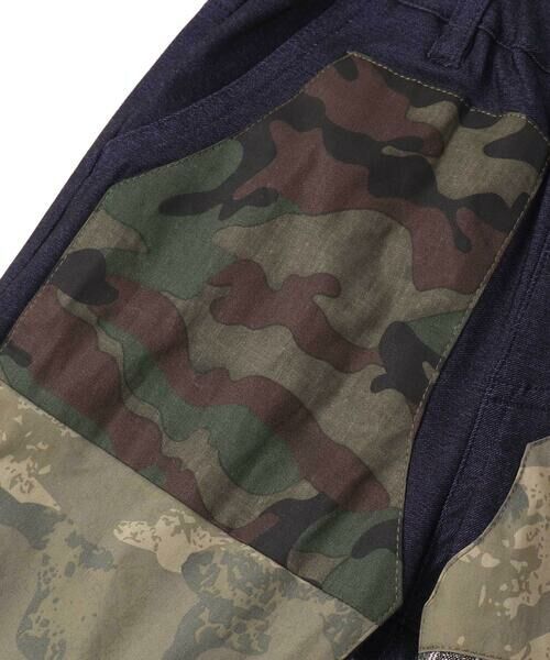 WASK / ワスク ショート・ハーフ・半端丈パンツ | インディゴ×迷彩ストレッチ6分丈パンツ(110~160cm) | 詳細9