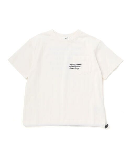 WASK / ワスク Tシャツ | 【速乾】ドロストロゴポケットBIGTシャツ(110~160cm)（ホワイト）
