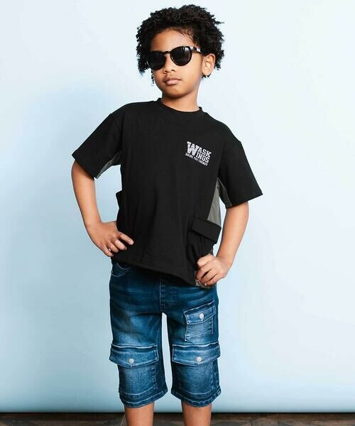 WASK / ワスク Tシャツ | 【接触冷感】メッシュ切替 ビッグシルエットTシャツ(110~160cm) | 詳細2