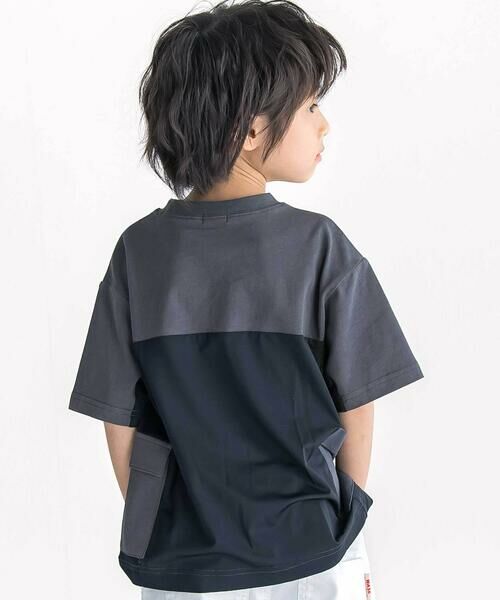 WASK / ワスク Tシャツ | 【接触冷感】メッシュ切替 ビッグシルエットTシャツ(110~160cm)（グレー）