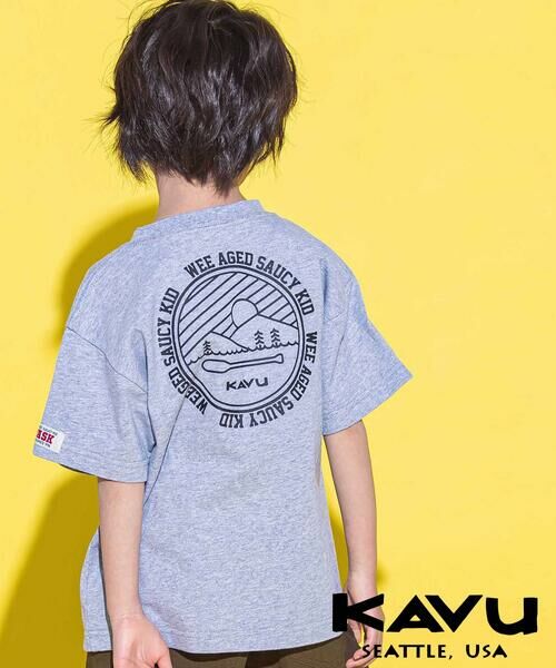 WASK / ワスク Tシャツ | 【KAVU】バックロゴ アウトドアグラフィックTシャツ(100cm・120cm・140cm)（グレー）