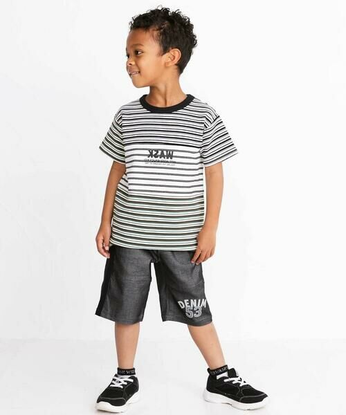 WASK / ワスク Tシャツ | マルチボーダー切り替えTシャツ(110~160cm) | 詳細1