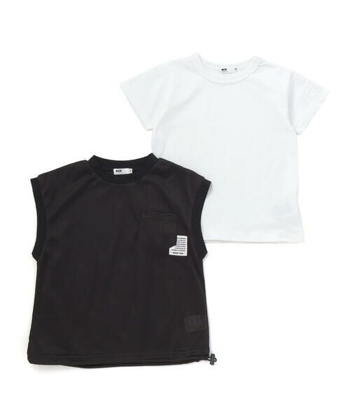 WASK / ワスク その他トップス | ドロストベストメッシュ&天竺Tシャツセット(110~160cm) | 詳細2