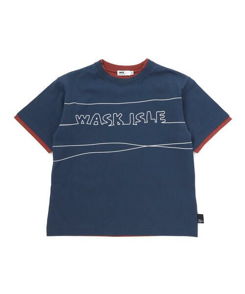 WASK / ワスク Tシャツ | 【速乾】レイヤード風  バイカラー BIG  半袖Tシャツ(110~160cm) | 詳細7