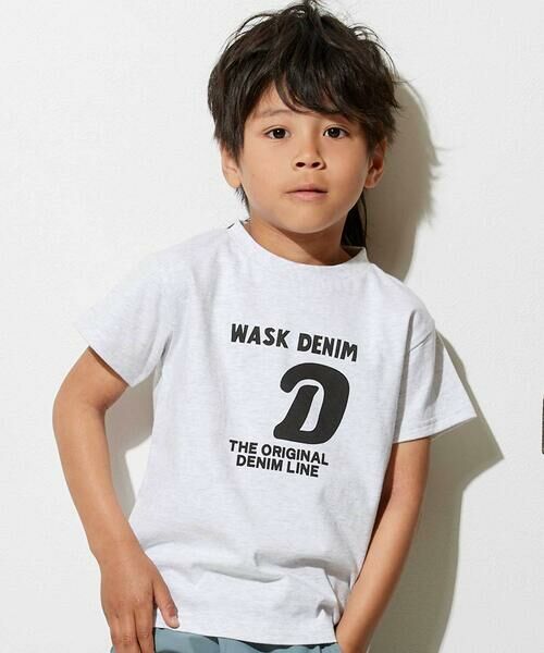 WASK / ワスク Tシャツ | アーカイブロゴ プリントTシャツ(100~160cm)（グレー）