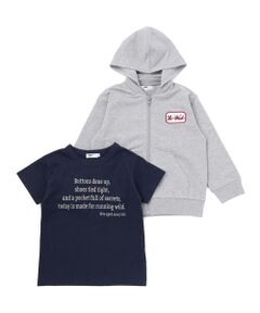 WASK / ワスク その他トップス | 2WAYフードパーカー＆ロゴ半袖Tシャツセット(110~160cm)