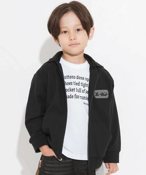 WASK / ワスク その他トップス | 2WAYフードパーカー&ロゴ半袖Tシャツセット(110~160cm)(ブラック)