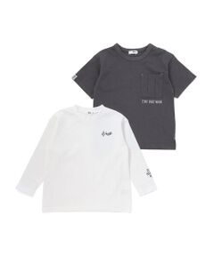WASK / ワスク その他トップス | ワークポケット半袖Tシャツ＆袖ロゴロンTセット(100~160cm)