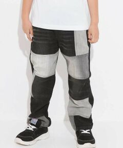 WASK / ワスク デニムパンツ | リメイク風切替ストレッチデニムパンツ(100~160cm)