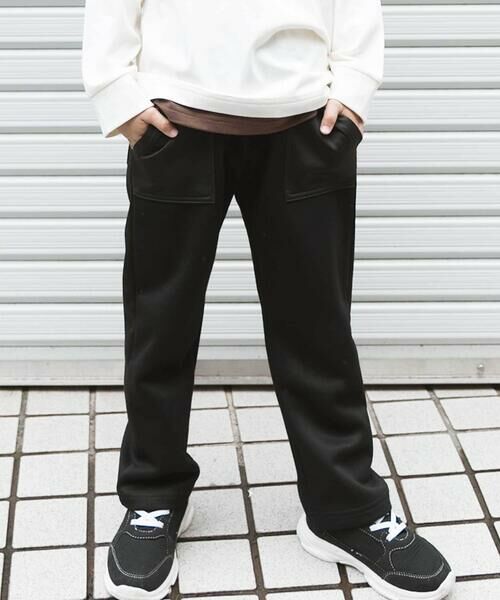 WASK / ワスク その他パンツ | アウトポケットダンボールニットパンツ(100~160cm)（ブラック）