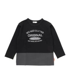 WASK / ワスク Tシャツ | リップストップ切替カレッジロゴTシャツ(100~160cm)