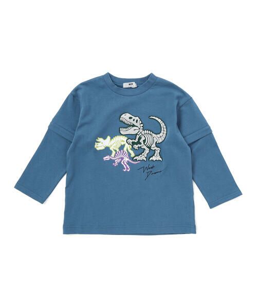 WASK / ワスク Tシャツ | 2WAYティラノサウルス刺しゅうビッグTシャツ(80~160cm) | 詳細5
