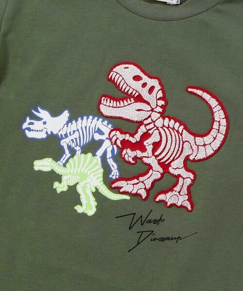 WASK / ワスク Tシャツ | 2WAYティラノサウルス刺しゅうビッグTシャツ(80~160cm) | 詳細10