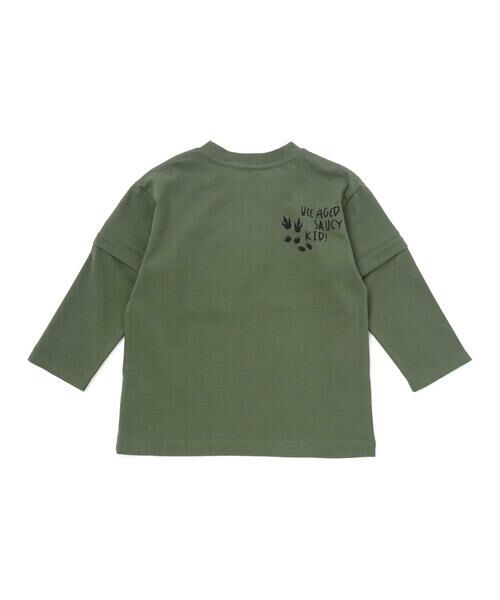 WASK / ワスク Tシャツ | 2WAYティラノサウルス刺しゅうビッグTシャツ(80~160cm) | 詳細8