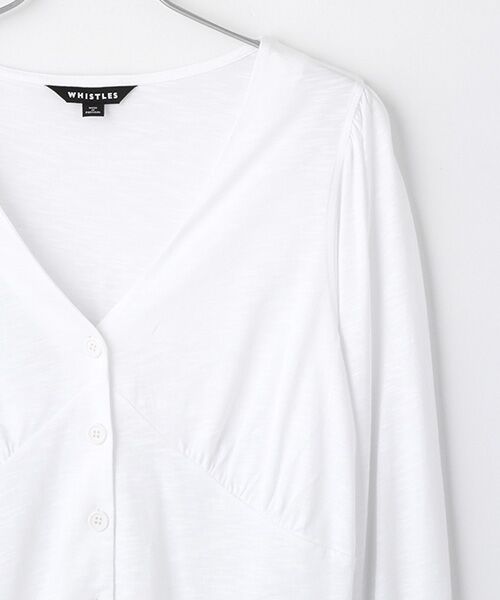 WHISTLES / ウィッスルズ Tシャツ | Amber V neck Button Top | 詳細2