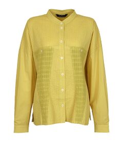 YACCOMARICARD / ヤッコマリカルド シャツ・ブラウス | ﾁｪﾝﾏｲ+ﾛｰﾝ部分ﾋﾟﾝ ｽﾀﾝﾄﾞ襟 長袖BL