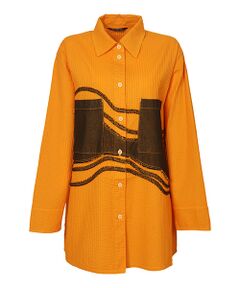 YACCOMARICARD / ヤッコマリカルド シャツ・ブラウス | ｶﾂﾗｷﾞﾃﾞﾆﾑ+ﾛｰﾝ枯山水 胸ﾎﾟｹｯﾄ付長袖BL