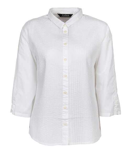 YACCOMARICARD / ヤッコマリカルド シャツ・ブラウス | ﾛｰﾝ　ﾗｸﾞﾗﾝﾋﾟﾝﾀｯｸ　BL（白）