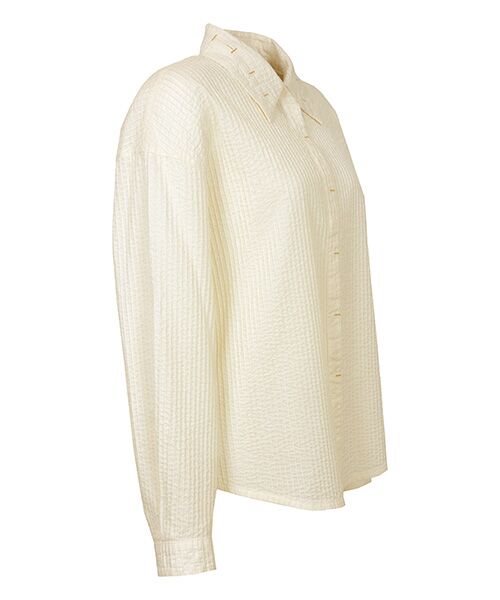 YACCOMARICARD / ヤッコマリカルド シャツ・ブラウス | ﾛｰﾝ総ﾋﾟﾝ 襟ｽﾘｯﾄ配色ｶﾝﾇｷ 長袖BL | 詳細1