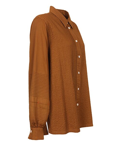 YACCOMARICARD / ヤッコマリカルド シャツ・ブラウス | ｿﾌﾄﾂｲﾙｺｯﾄﾝ前ﾋﾟﾝ 袖ﾀｯｸ配色ｶﾝﾇｷ 長袖BL | 詳細1