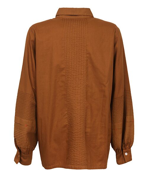 YACCOMARICARD / ヤッコマリカルド シャツ・ブラウス | ｿﾌﾄﾂｲﾙｺｯﾄﾝ前ﾋﾟﾝ 袖ﾀｯｸ配色ｶﾝﾇｷ 長袖BL | 詳細2