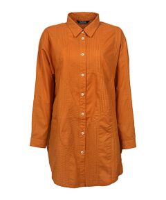 YACCOMARICARD / ヤッコマリカルド シャツ・ブラウス | ﾛｰﾝ 半円切替+縦ｽﾄﾗｲﾌﾟﾋﾟﾝ 長袖ﾁｭﾆｯｸBL