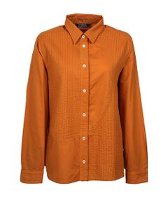 YACCOMARICARD / ヤッコマリカルド シャツ・ブラウス | ﾛｰﾝ部分ﾋﾟﾝ幾何学ｷﾘｶｴ 袖襟無地 長袖BL