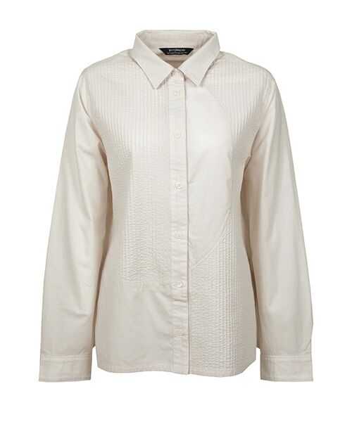 YACCOMARICARD/ヤッコマリカルド ローン部分ピン幾何学キリカエ 袖襟無地 長袖BL 白鼠 サイズ2 YACCOMARICARD/ヤッコマリカルド ローン部分ピン幾何学キリカエ 袖襟無地 長袖BL 白鼠 サイズ2