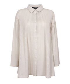 ﾛｰﾝ総ﾋﾟﾝ 斜ﾒ総ﾋﾟﾝ 裾ｱｼﾒ 長袖BL （シャツ・ブラウス