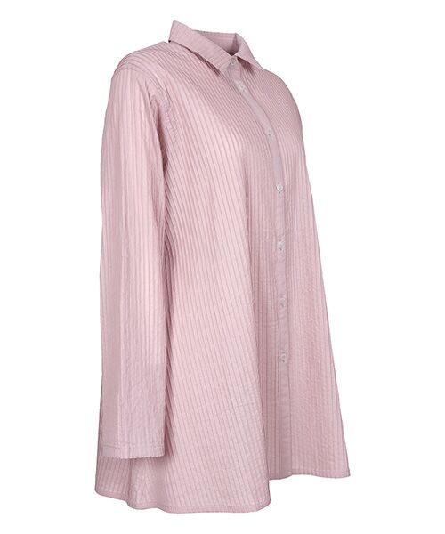 YACCOMARICARD / ヤッコマリカルド シャツ・ブラウス | 先染ﾎﾟﾌﾟﾘﾝ総ﾋﾟﾝAﾗｲﾝ長袖BL | 詳細1