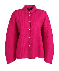 YACCOMARICARD / ヤッコマリカルド シャツ・ブラウス | ﾛｰﾝ総ﾋﾟﾝ Wﾏｰｸ 横ﾋﾟﾝ切替立体長袖 BL