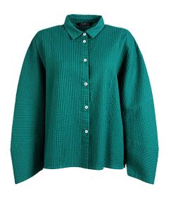 YACCOMARICARD / ヤッコマリカルド シャツ・ブラウス | ﾛｰﾝ総ﾋﾟﾝ Wﾏｰｸ 横ﾋﾟﾝ切替立体長袖 BL