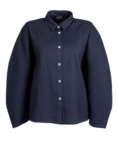 YACCOMARICARD / ヤッコマリカルド シャツ・ブラウス | ﾛｰﾝ総ﾋﾟﾝ Wﾏｰｸ 横ﾋﾟﾝ切替立体長袖 BL