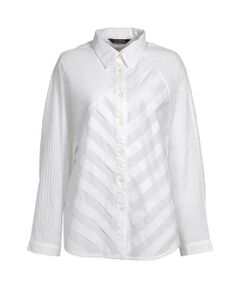 YACCOMARICARD / ヤッコマリカルド シャツ・ブラウス | ﾛｰﾝﾋﾞｯｸﾞﾎﾞｰﾀﾞｰﾀｯｸ ｱｼﾒﾋﾟﾝ切替 長袖BL