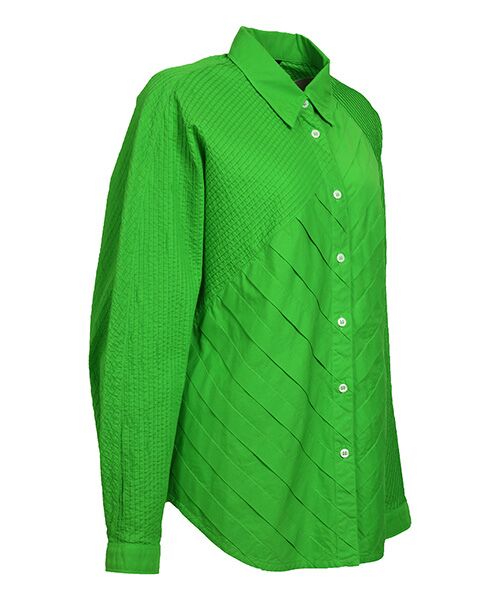 YACCOMARICARD / ヤッコマリカルド シャツ・ブラウス | ﾛｰﾝﾋﾞｯｸﾞﾎﾞｰﾀﾞｰﾀｯｸ ｱｼﾒﾋﾟﾝ切替 長袖BL | 詳細1