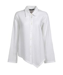 YACCOMARICARD / ヤッコマリカルド シャツ・ブラウス | ﾛｰﾝ総ﾋﾟﾝ 斜ﾒ総ﾋﾟﾝ 裾ｱｼﾒ 長袖BL