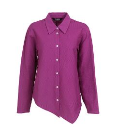 YACCOMARICARD / ヤッコマリカルド シャツ・ブラウス | ﾛｰﾝ総ﾋﾟﾝ 斜ﾒ総ﾋﾟﾝ 裾ｱｼﾒ 長袖BL