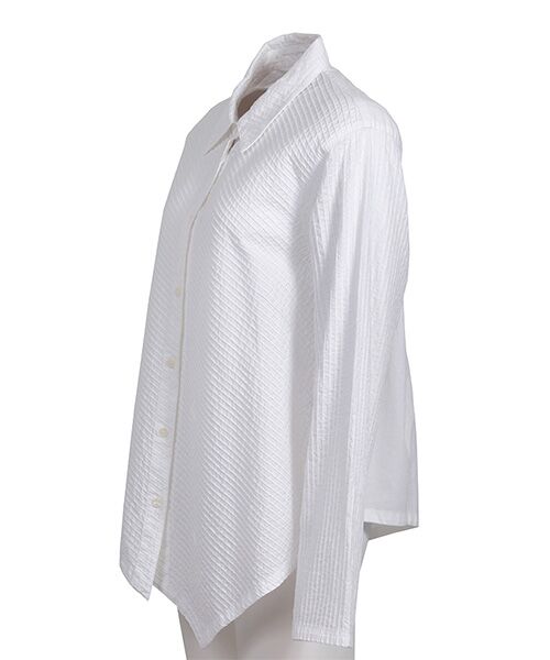 YACCOMARICARD / ヤッコマリカルド シャツ・ブラウス | ﾛｰﾝ総ﾋﾟﾝ 斜ﾒ総ﾋﾟﾝ 裾ｱｼﾒ 長袖BL | 詳細2