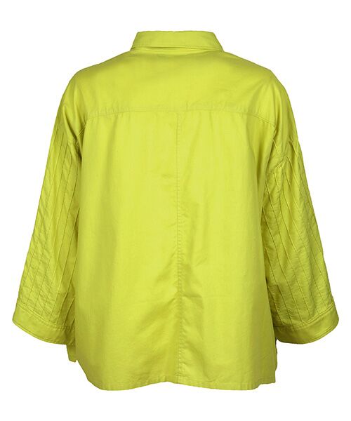 YACCOMARICARD / ヤッコマリカルド シャツ・ブラウス | ﾎﾞﾀﾆｶﾙｶｯﾄﾜｰｸ ﾋﾖｸ ｼｬﾂ襟 ﾋﾟﾝﾀｯｸ7分袖BL | 詳細2