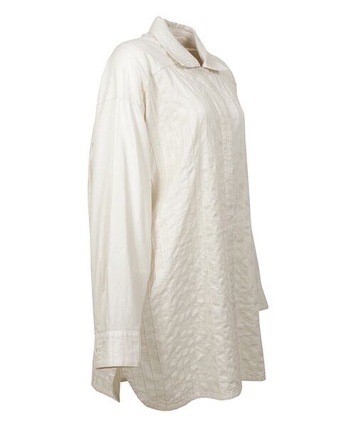 YACCOMARICARD / ヤッコマリカルド シャツ・ブラウス | ｿﾌﾄﾂｲﾙｺｯﾄﾝ2種 無地長袖 ﾁｭﾆｯｸ丈BL | 詳細1