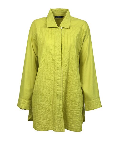 YACCOMARICARD / ヤッコマリカルド シャツ・ブラウス | ｿﾌﾄﾂｲﾙｺｯﾄﾝ2種 無地長袖 ﾁｭﾆｯｸ丈BL（フタバグリーン）