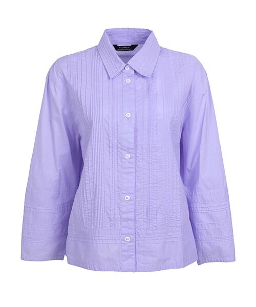 YACCOMARICARD/ヤッコマリカルド ローン部分ランダムピン ウエスト&袖横キリカエ7分袖BL スィートパープル サイズ1 YACCOMARICARD/ヤッコマリカルド ローン部分ランダムピン ウエスト&袖横キリカエ7分袖BL スィートパープル サイズ1