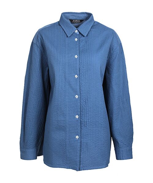 YACCOMARICARD/ヤッコマリカルド ローンピン後キャラコ無地 ロングダーツ入 長袖BL ブルーオーキッド サイズ1 YACCOMARICARD/ヤッコマリカルド ローンピン後キャラコ無地 ロングダーツ入 長袖BL ブルーオーキッド サイズ1