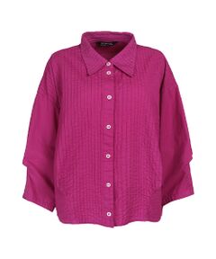 YACCOMARICARD / ヤッコマリカルド シャツ・ブラウス | ﾛｰﾝ前ﾋﾟﾝﾀｯｸ後無地ﾎﾟｲﾝﾃｨ七分袖ｼｬﾂ