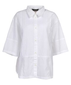 YACCOMARICARD / ヤッコマリカルド シャツ・ブラウス | ﾛｰﾝ前部分ﾋﾟﾝ&格子ﾋﾟﾝ五分袖ｼｮｰﾄ丈ｼｬﾂ