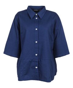 ﾛｰﾝ前部分ﾋﾟﾝ&格子ﾋﾟﾝ五分袖ｼｮｰﾄ丈ｼｬﾂ