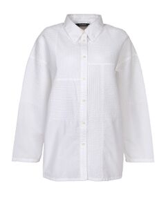 YACCOMARICARD / ヤッコマリカルド シャツ・ブラウス | ﾛｰﾝ部分ﾋﾟﾝ切り替えﾊﾟｯﾁﾜｰｸ長袖ｼｬﾂ