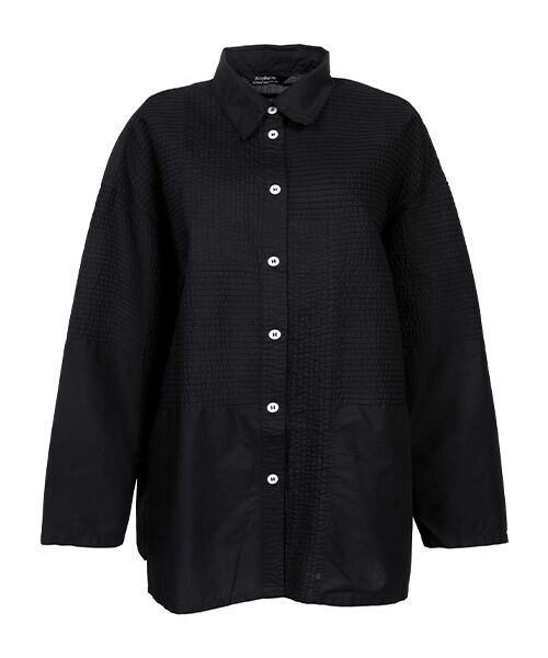 YACCOMARICARD/ヤッコマリカルド ローン部分ピン切り替えパッチワーク長袖シャツ 黒 フリーサイズ YACCOMARICARD/ヤッコマリカルド ローン部分ピン切り替えパッチワーク長袖シャツ 黒 フリーサイズ
